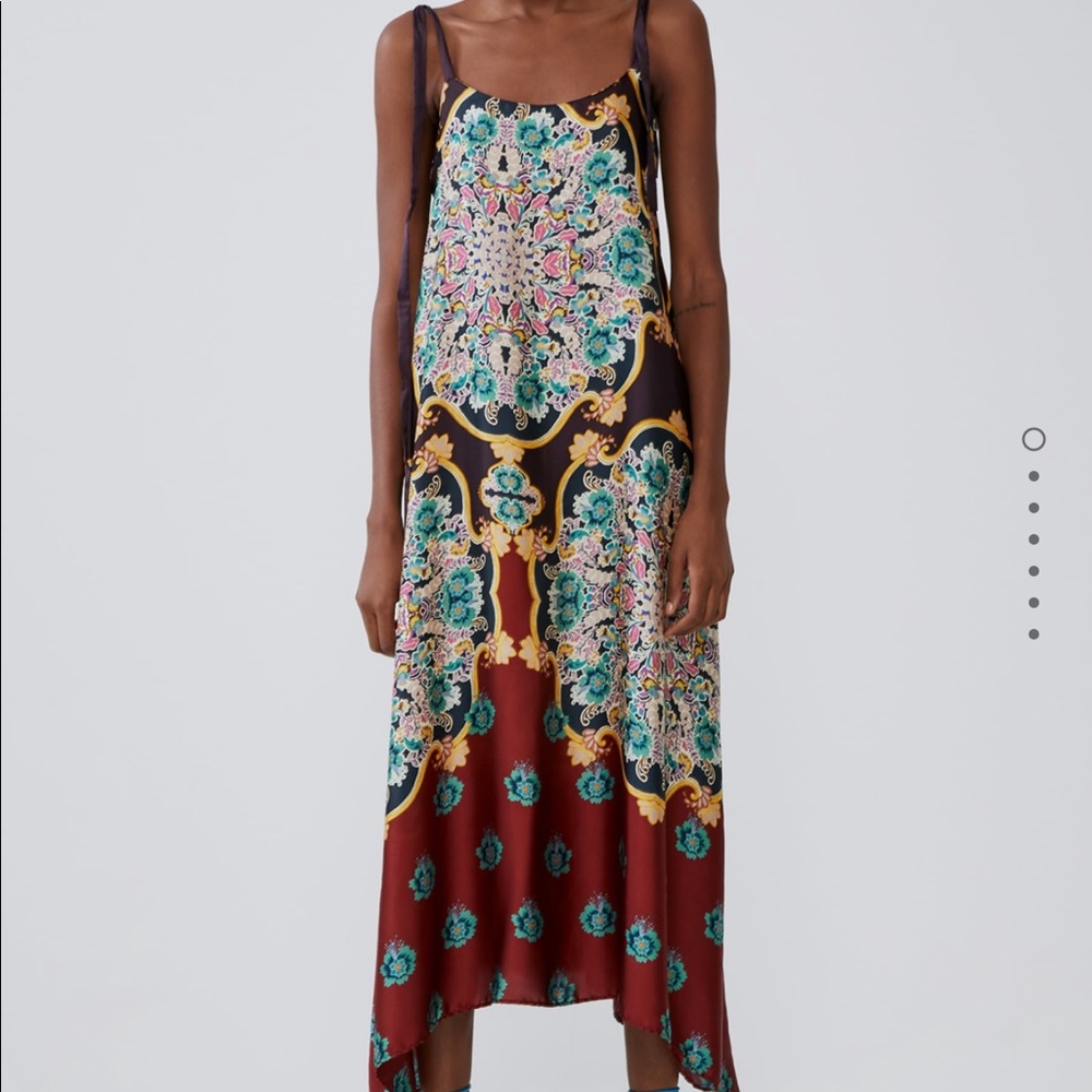 Zara dress strap printed colorful bloggers favorit